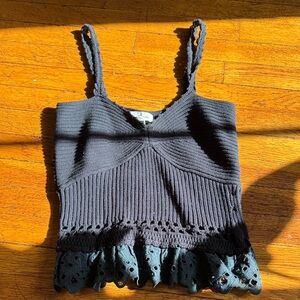 Heartloom Black Crochet Hem Camisole